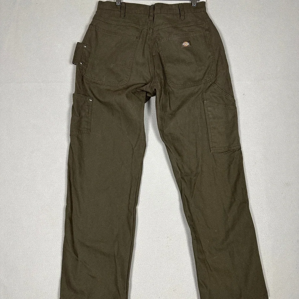 Dickies Pants Mens 32X30 Brown Duck Canvas Carpenter Utility Workwear Trousers